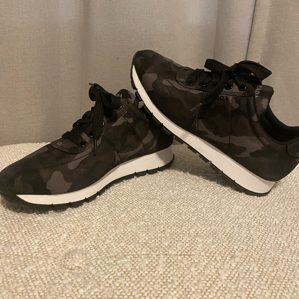 Prada nylon camouflage sneakers